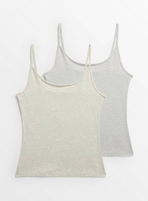 Buy Grey Marl Cami Vest Tops 2 Pack 16 Camisoles and vests Tu